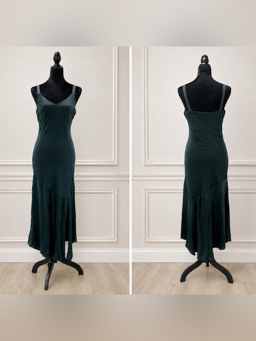 Express Dark Green Slip Maxi Dress